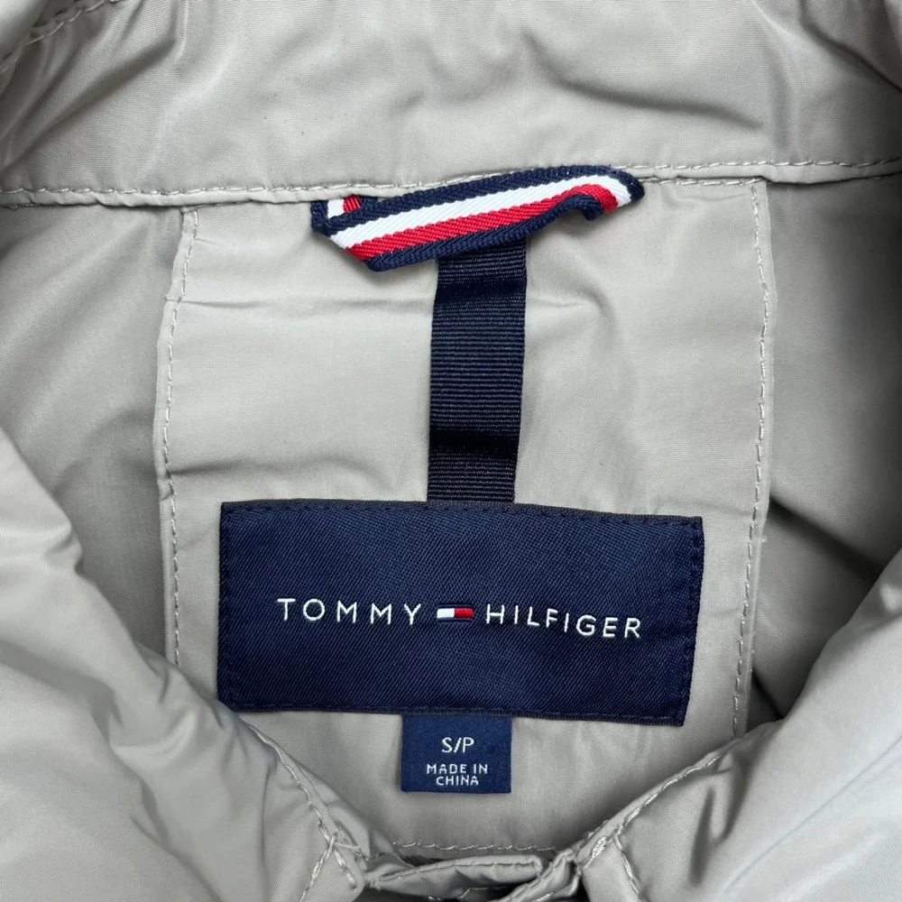 Tommy Hilfiger Lightweight Windbreaker Coach Khaki Tan Snap Front Jacket
